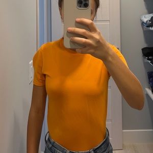 Zara Orange Short Sleeve Shirt